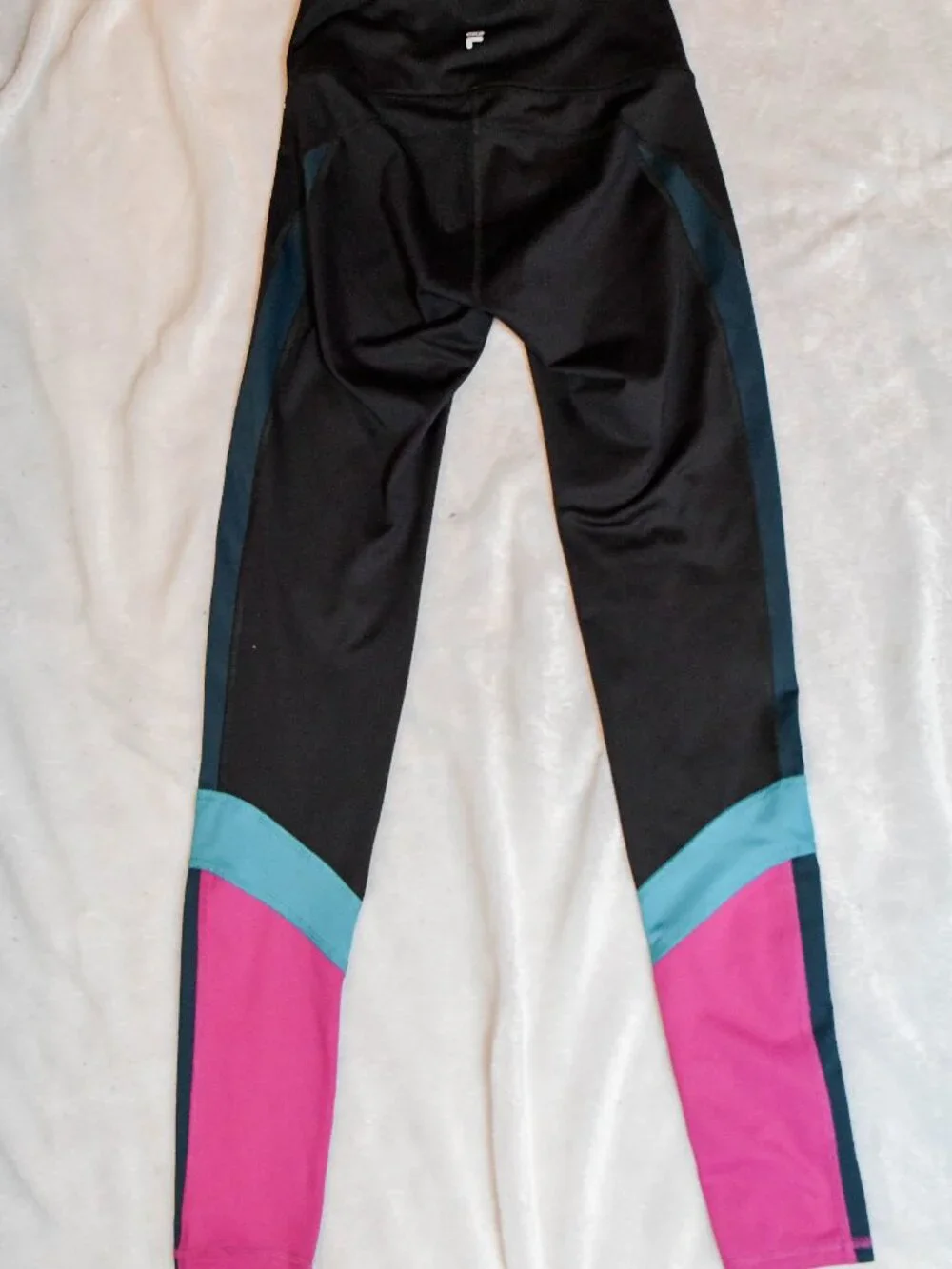 Women's Fila Sport Black Pink Blue Yoga Athletic Pants Leggings Never Worn